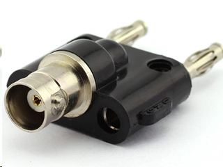 1 x BNC Male plug to Two dual Banana binding female jack connector adapter USA 