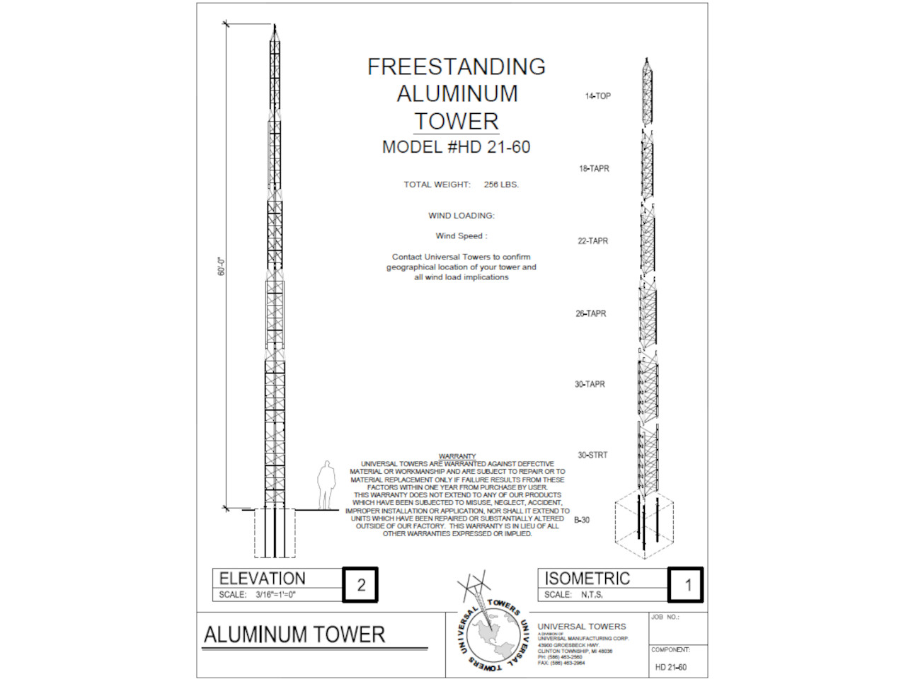 Universal Towers HD21-60