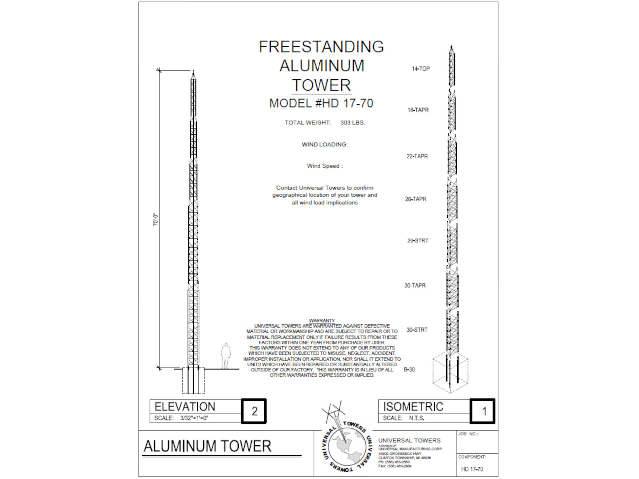Universal Towers HD17-70