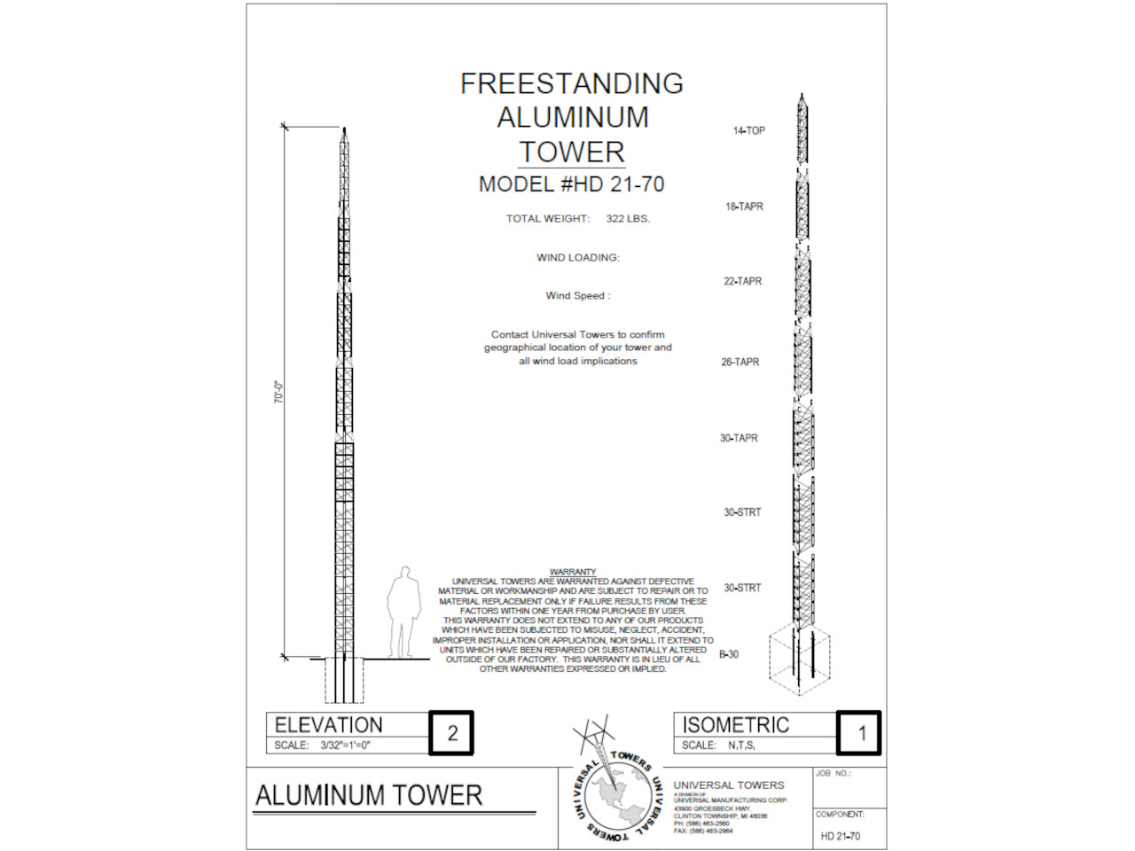 Universal Towers HD21-70