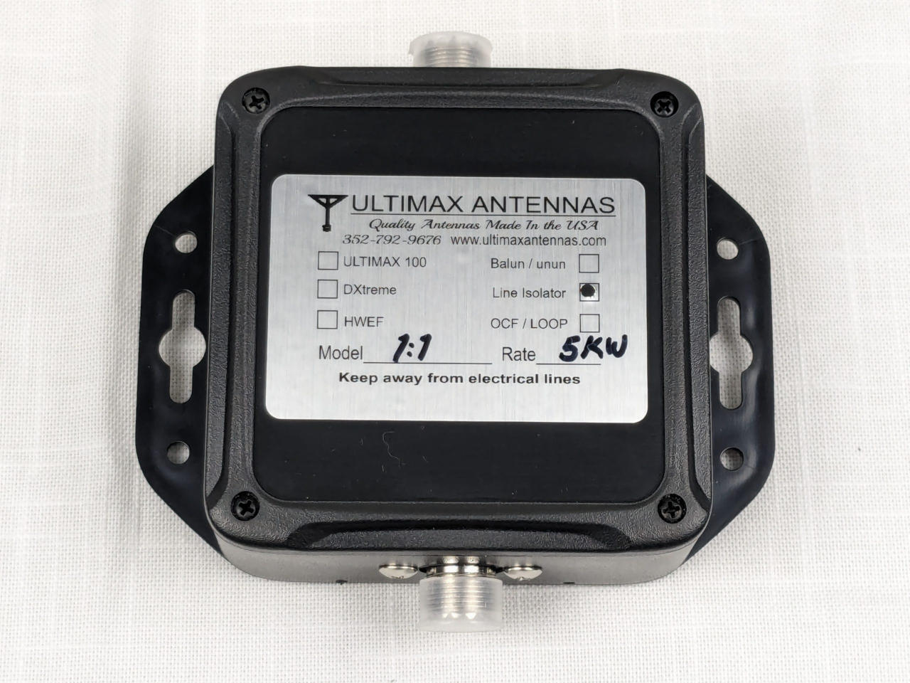 Ultimax Antennas LLC. ULTIMAX LINE ISOLATOR